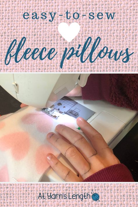 This was a great quarantine project for my 10yo and 7yo. Fleece doesn't fray, so it's perfect for beginners.  Instructions include free downloadable PDF practice sewing sheets.  #learntosew #easysewing #dollartreecrafts #fleece #pillow #craftsforkids #practicesheets Fleece Pillows Diy, Diy Fleece Pillow, Fleece Pillow Case, Sewing With Fleece Tips For, How To Sew Fleece Fabrics, Fleece No Sew Pillows, Sewing Sheets, Fleece Pillows, Fleece Diy