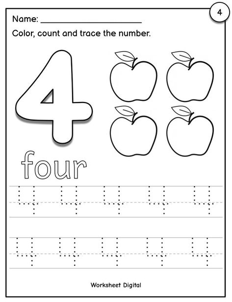 Math Preschool, Preschool Number Worksheets, Handwriting Numbers, Pre K Worksheets, Maths Worksheets, Homeschool Preschool Activities, Preschool Tracing, Preschool Planning, Preschool Math Worksheets