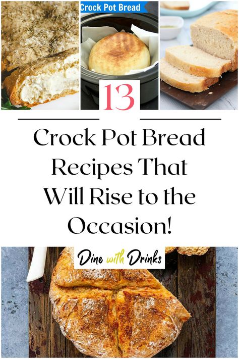 Collage of 4 crock pot bread recipes. Make Fresh Bread, Fluffy Rolls, Homemade Bread Dough, Pot Bread, Crock Pot Bread, Carb Cravings, Slow Cooker Bread, Homemade Baked Bread, Bread Ideas