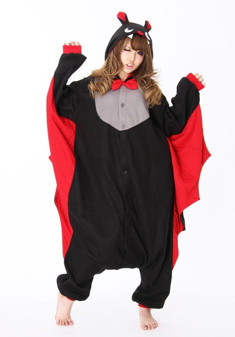 Halloween Bat Kigurumi  Adult Costume Pajamas *** Go to the photo link more information. (This is an affiliate link). #halloweencostumesforwomen Kigurumi Anime, Anime Onesie, Costumes For Women Halloween, Animal Onesies, Women Halloween Costumes, Animal Onesie, Unisex Pajamas, Halloween Pajamas, Adult Pajamas