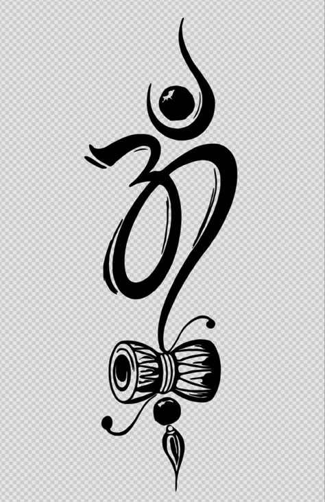 Om Namah Shivaya Shivaji om Damru logo Tattoos Of Lord Shiva For Women, Om Sketch Art, Damru Shiva Tattoo, Om Tattoo Stencil, Damru Drawing, Shiva Logo Design, Om Logo Om Symbol, Mahadev Damru, Mahadev Logo Design