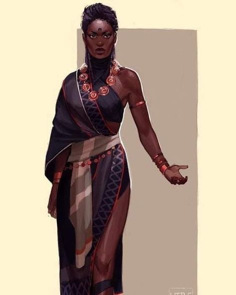 Look Boho Chic, Black Characters, Black Artwork, Afro Art, African Culture, Black Women Art, Fantasy Clothing, Dnd Characters, Character Outfits