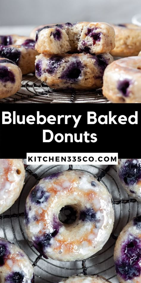 Glazed Blueberry Donut, Baking Recipes With Blueberries, Homemade Cake Doughnut Recipe, Home Donuts Recipe, Blueberry Filled Donut Recipe, Gluten Free Blueberry Donuts Baked, Homemade Blueberry Cake Donuts Recipe, Moist Baked Donuts Recipe, Moist Cake Donut Recipe