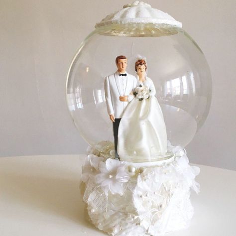 Excited to share this item from my #etsy shop: UPCYCLED | vintage bride & groom cake topper in glass globe #weddings #decoration #wedding #weddingglobe #weddingsnowglobe #weddinggift #vintagewedding #vintagebride #vintagegroom Winter Wedding Snow, Groom Cake Toppers, Bride Groom Cake Topper, Vintage Bride And Groom, Globe Cake, Wedding Toppers, Bus Ideas, Bride And Groom Cake, Vintage Groom