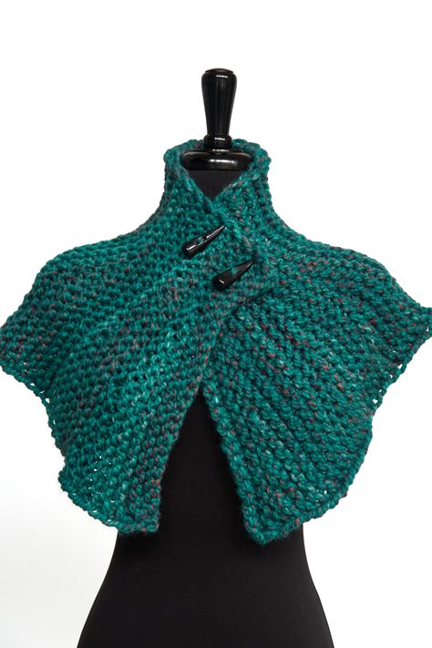 Knitted Capelet, Wearing Scarves, Turquoise Blue Color, Toggle Button, How To Wear Scarves, Green Turquoise, Soft Wool, Turquoise Color, Turquoise Blue