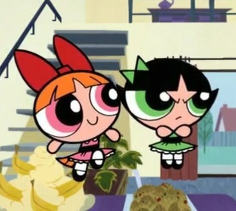 Girl Duos Cartoon, "eww Look At That Duo", Iconic Duos Best Friends Cartoon, Iconic Female Duos, Cartoon Duos, Cosmo E Wanda, Blossom And Buttercup, Movie Duos, Powerpuff Kızları