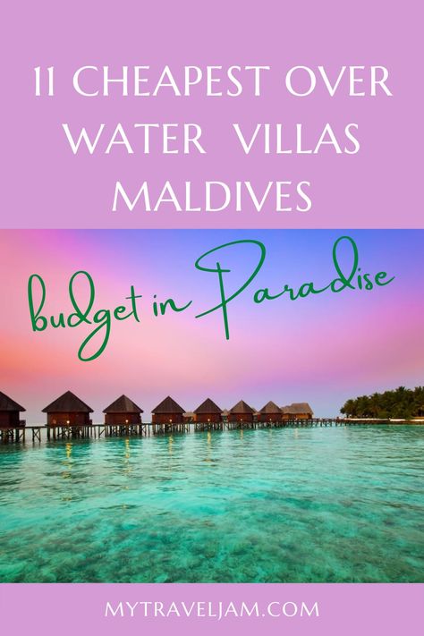 Beautiful water villas in Maldives with a pink sunset. Overwater Bungalows Maldives, Maldives Overwater Bungalow, Maldives On A Budget, Over Water Bungalow Affordable, Over Water Bungalow, Maldives Bungalow, Maldives Budget, Maldives Water Villa, Travel Views