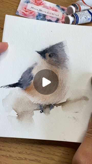 Watercolor Birds Tutorial Step By Step How To Paint, Watercolor Birds Easy, Watercolor Birds Tutorial, Bird Painting Diy, Watercolor Portrait Tutorial, Watercolour Birds, Bird Watercolor Art, Bird Painting Acrylic, Watercolor Paintings Of Animals