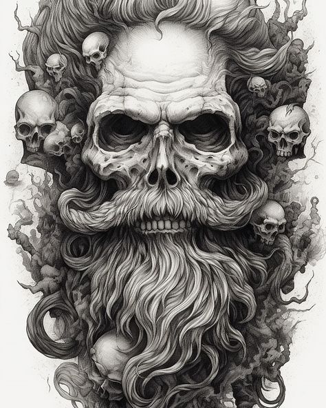 #tshirt #tshirtdesign #skull #aiartcommunity #aiart #teepublic #skullart #darkart #surrealart #skulltattoo #beard #mustache #bikertshirt Skull With Beard Tattoo, Bearded Skull Tattoo, Skull With Beard, Beard Skull, Skull Beard, Skull Art Drawing, Black Beards, Beard Tattoo, Skeleton Art