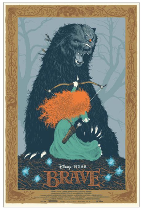 Brave Pixar, Cool Poster Designs, Vintage Disney Posters, Brave Movie, Mondo Posters, Collage Des Photos, Disney Movie Posters, Disney Brave, Disney Posters