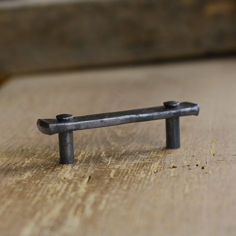 3 Lithops Tenon Pull Wrought Iron Drawer by blackturtlemetals Drawer Pulls Diy, Rustic Craftsman, Coffee Mug Display, Cabin Kitchen, Blacksmith Projects, Gemstone Beads Wholesale, Dresser Handles, Drawer Handle, Iron Pipe