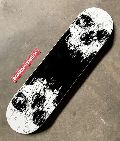 Featured Deck of the Day: Broken Skull by R. Tesar Gustiar aka Carbine Dragon Skateboard Design, Gothic Skateboard, Emo Skateboard, Goth Skateboard, Cool Skateboard Decks, Custom Skateboard Art, Skate Deck Design, Skull Skateboard, Skateboard Graphics