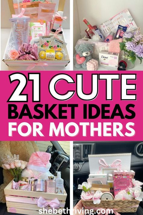 21 Insanely Cute Mother's Day Basket Ideas She'll Love Mother's Day Basket, Hair Growth Tablets, Creative Gift Baskets, 2 Aesthetic, New Mom Gift Basket, Mather Day, Mothers Day Baskets, Hair Growth Women, Mom Gift Basket