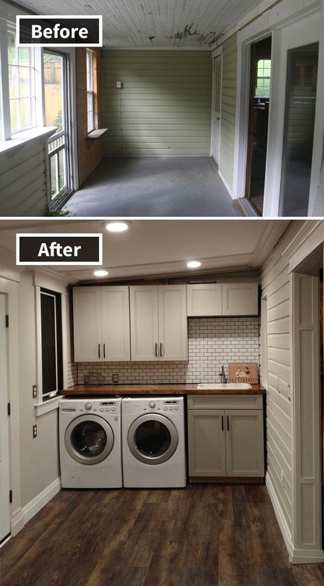 Architecture Renovation, Dark Countertops, House Makeovers, House Flip, House Flipping, Brown Cabinets, Home Remodeling Diy, Remodeling Mobile Homes, Countertops Kitchen