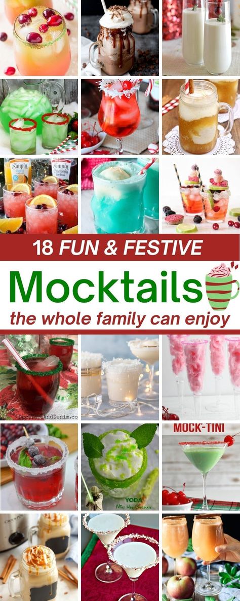 Christmas Mocktails, Xmas Drinks, Virgin Drinks, Fizzy Drinks, Alcohol Free Drinks, Punch Drinks, Drink Recipes Nonalcoholic, Smoothie Drink Recipes, Fizzy Drink