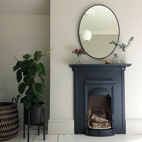 Slaked Lime, Fireplace Walls, Fireplace Style, Guest Bedroom Makeover, Black Fireplace, Victorian Bedroom, Victorian Fireplace, Cast Iron Fireplace, Bedroom Fireplace