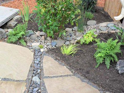 a-rain-garden Rain Garden Design, Landscaping Rock, Rain Gardens, Unique Garden Art, Landscape Rock, Rain Collection, Sunken Garden, Lawn Sprinklers, Trendy Diy