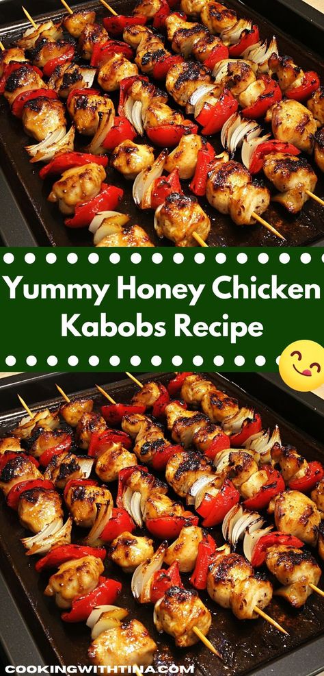 Searching for quick dinner recipes that impress? These Yummy Honey Chicken Kabobs are not only flavorful but also easy to make. Ideal for busy weeknights, they’ll satisfy even the pickiest eaters at your table. Fun Chicken Dinner Ideas, Tender Chicken Breast Recipes, Honey Chicken Kabobs, Chicken Recipe For Dinner, Chicken Kabob Recipes, The Best Chicken Recipes, Making Chicken, Dinner Ideas Recipes, Chicken Casserole Recipes