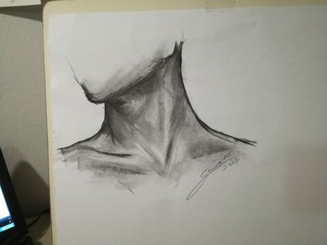 Scatch Drawing Simple, Jawline Sketch, Jawline Drawing, Charcoal Sketches Easy, Body Parts Drawing, Bone Drawing, Charcoal Sketches, Sketch Charcoal, Art Charcoal