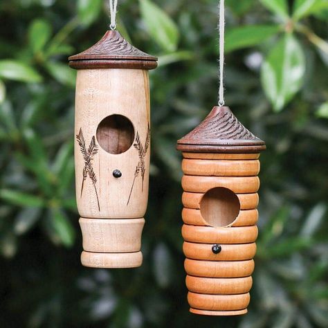 Hummingbird House, Birdhouse Ornaments, Bird House Plans, Lathe Projects, Fairy Garden Decor, Bird Houses Diy, Fancy Houses, Wood Turning Projects, Wood Care