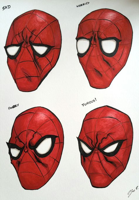 ArtStation - Spiderman Facial Expressions, Colin Merrick Spider Man Facial Expressions, Spiderman Facial Expressions, Spider Man Expressions, Spiderman Expressions, Spider Man Eyes, Man Eyes, Expressions Drawing, Human Face Drawing, Crazy Faces