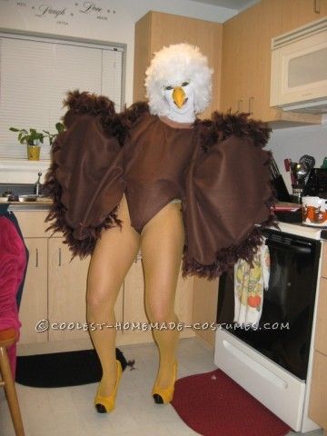 Eagle Halloween Costume, Woman Halloween Costumes Hot, Owl Halloween Costumes For Women, Eagle Costume Women, Bald Halloween Costumes, Brown Halloween Costumes, Job Costumes, Bald Eagle Costume, Scariest Costumes