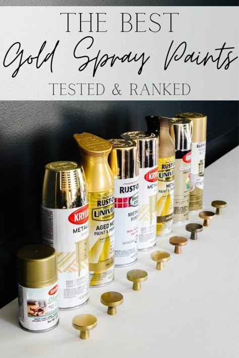 Gold Baseboards And Trim, Bri Emery / Designlovefest, Amber Shellac Cabinets, Gold Spray Paint Diy Decor Wall Art, Best Gold Paint, Spray Paint Mirror, Best Gold Spray Paint, House Basement Ideas, Cabinet Hacks