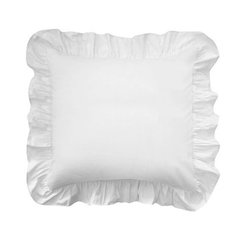 Euro Ruffled Pillow Sham White - Fresh Ideas Room Wishlist, Ruffle Skirts, Ruffle Pillow, Sham Bedding, Bed Skirts, White King, Romantic Bedroom, White Pillow, Euro Pillow Shams