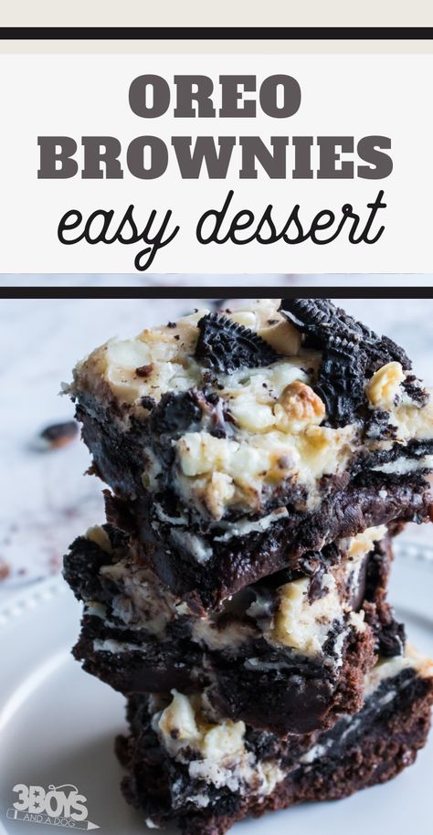 This OREO Cheesecake Brownies Recipe is so amazingly good! If you're craving a layered brownie recipe, this is the one! #oreorecipe #brownierecipe #dessertrecipe #3boysandadog Oreo Brownie Cheesecake, Oreo Cheesecake Brownies, Oreo Brownies Recipe, Oreo Cream Cheese, Cream Cheese Oreo, Cheesecake Brownies Recipe, Cream Cheese Brownies, Oreo Cream, Cream Cheese Desserts