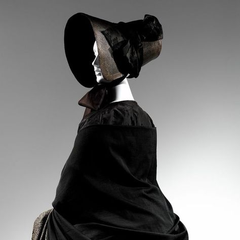 Arden Conroy || Author | 🖤 Dress, mourning poke bonnet, mourning shawl, 1840s, makers unknown, the Met  “The style of the poke bonnet manifests the demure an... | Instagram Plant Witch, Poke Bonnet, Young Queen Victoria, Modest Style, The Throne, Prince Albert, Clothing Inspiration, Queen Victoria, Historical Fashion