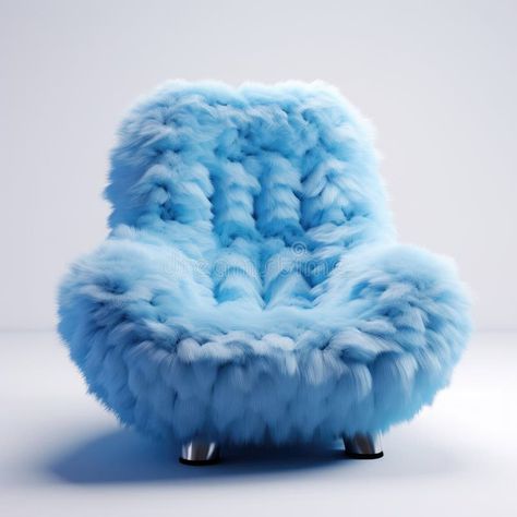 A blue chair with fluffy fur on it royalty free stock image Fuzzy Furniture, In Front Of Mirror, Blue Chair, Soft Pastel, Stock Images Free, Art Ideas, Stock Illustration, Royalty, Royalty Free