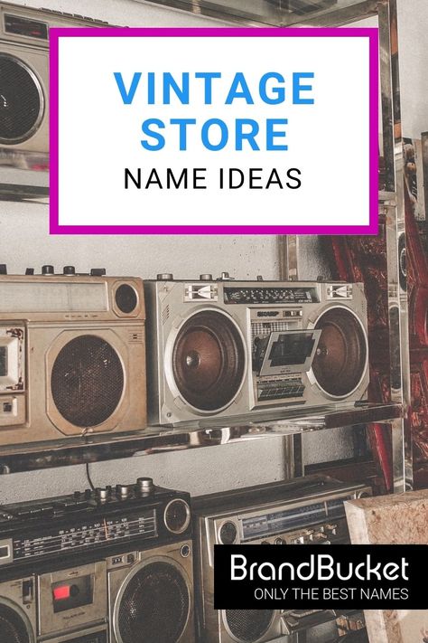 This curated and catchy list of vintage store name ideas will give you the inspiration you need to get started with your own vintage store business. Check out these awesome vintage store names here! vintage store names, vintage store names shops, vintage clothing store names, catchy vintage store names, name for vintage store, vintage thrift store names, cute vintage store names, vintage business names, vintage business name ideas, vintage business names logos design Thrift Shop Aesthetic Name, Vintage Store Names, Thrift Store Names, Retro Monogram, Vintage Store Ideas, Company Name Generator, Store Names Ideas, Shop Name Ideas, Vintage Thrift Stores