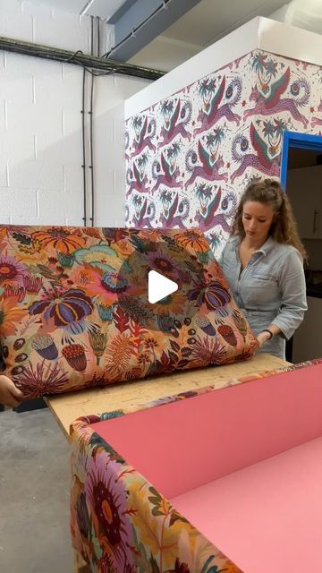 Emily Plumb on Instagram: "Watch Alice finish making this Studio Coverdale Coffee table footstool with storage in Mars Meadow Harvest 🤩💕 A beautiful rich recycled velvet making the prettiest of statements in your living space! 
.
.
#footstool #luxuryfurniture #homefurniture #homedecor #coffeetable #floralinteriors @studiocoverdale" Coffee Table Footstool, Studio Coverdale, Footstool With Storage, Storage Footstool, Luxury Furniture, Mars, Home Furniture, Living Spaces, Upholstery