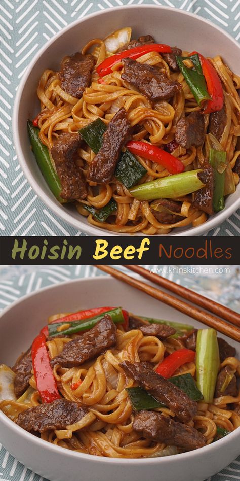 Asian Beef And Noodles Stir Fry, Asian Noodles With Beef, Recipes With Hoisin Sauce Stir Fry, Stir Fry Hoisin Sauce, Pork Hoisin Recipes, Hoisin Stir Fry Sauce Recipe, Noodles Beef Recipes, Beef Hoisin Stir Fry, Beef Recipes With Noodles