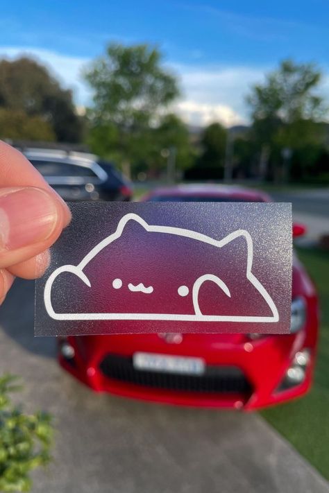 Bongo Cat, Cute Car Decals, Vinyl Stickers Laptop, Cute Car Accessories, Car Accessory, Sticker Laptop, Cute Cars, Future Car, Sticker Shop