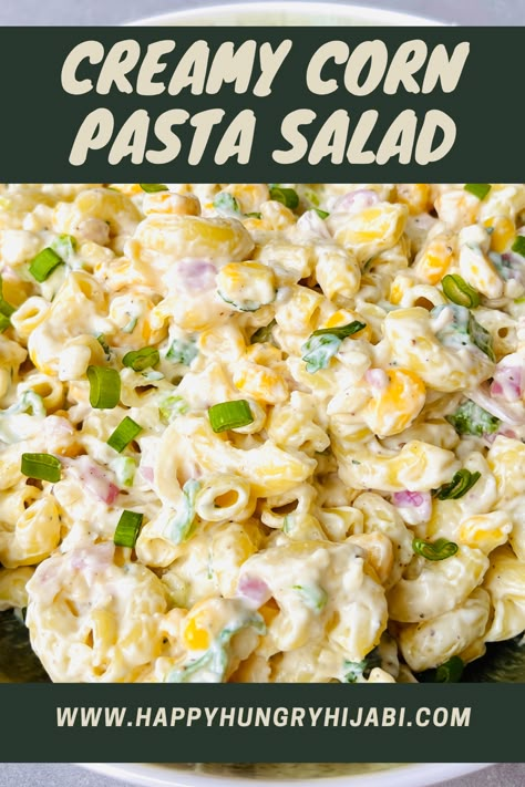 This creamy corn pasta salad is the perfect side for your next BBQ. Don't miss out. Follow for more! Corn And Pasta Salad Recipe, Macaroni Pasta Salad Recipes Cold, Curry Pasta Salad Recipes Cold, Corn And Pasta Salad, Chicken And Corn Salad, Sweet Corn Pasta Salad, Corn Pasta Salad Recipes, Hot Pasta Side Dishes, Cold Pasta Salad Recipes With Mayo