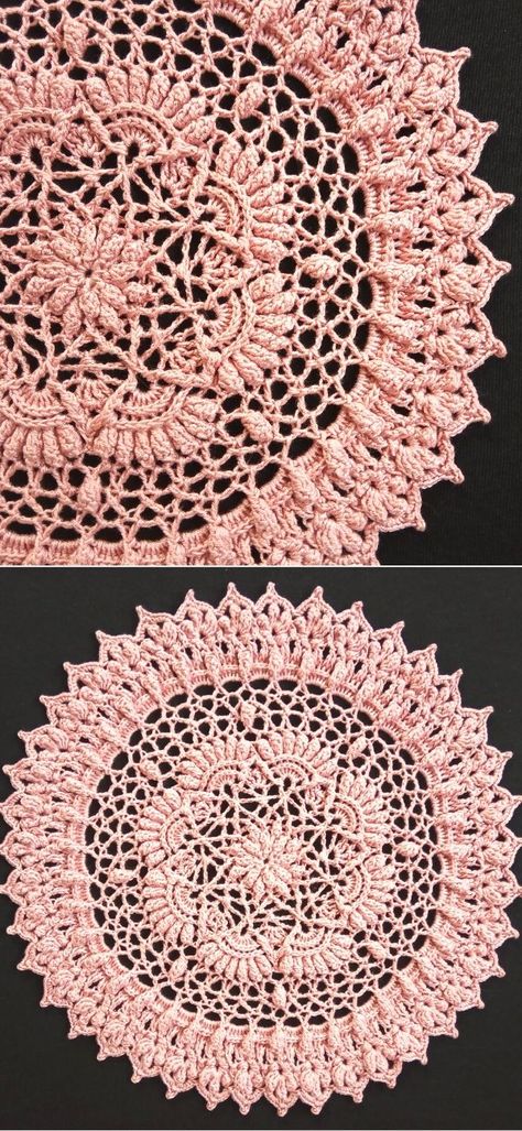 Decorative Crochet Doilies.This beautiful mandala consists of 19 rounds and is a perfect project for all you advanced crocheters out there. It will be the most stunning decoration for your window or coffee table. Play with the colors to make the best one for you!  #freecrochetpattern #doily #coaster Free Doily Patterns, Free Crochet Doily Patterns, Advanced Crochet, Crochet Dollies, Crochet Blanket Designs, Easy Crochet Stitches, Crochet Mandala Pattern, Crochet Motif Patterns, Crochet Table