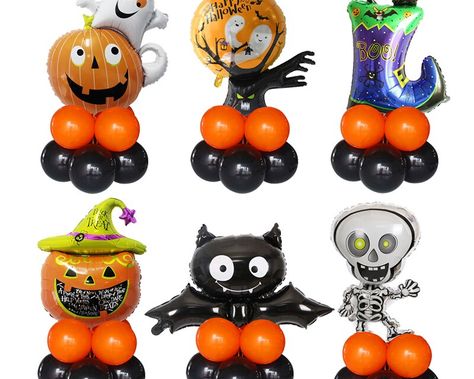 Halloween Balloon Ideas, Globos Halloween, Ghost Balloons, Halloween Balloons Decorations, Halloween Party Balloons, Halloween Balloon, Halloween Spider Decorations, Ghost Witch, Halloween Party Decoration