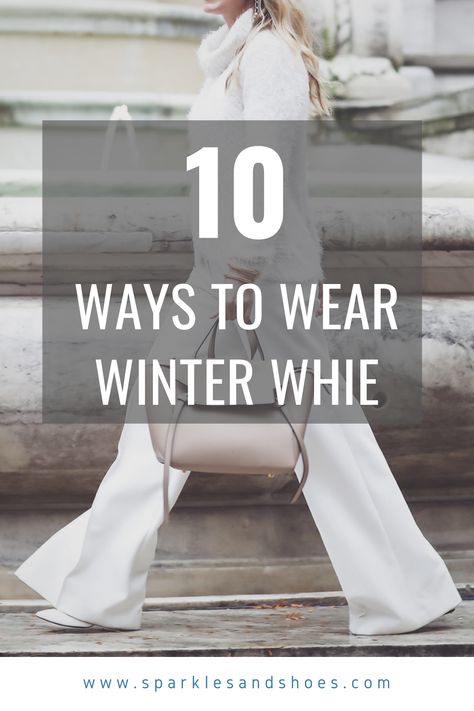 10 Ways to Wear All White This Winter White Dress In Winter Outfit, White Winter Jeans Outfit, Fall Outfit White Pants, How To Wear White Dress In Winter, How To Style White Jeans Winter, Winter Outfits White Puffer Jacket, White Pants Winter Outfit Classy, White Trouser Winter Outfit, Winter White Outfits For Women Dressy