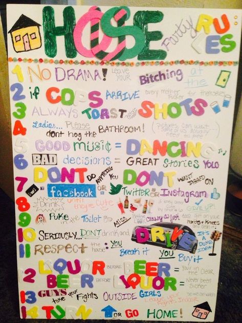 Party Rules Poster, Rager Party, Adult Birthday Party Games, Party Rules, Rules Poster, Birthday Party 21, Adult Birthday Party, Bad Decisions, Birthday Party Games