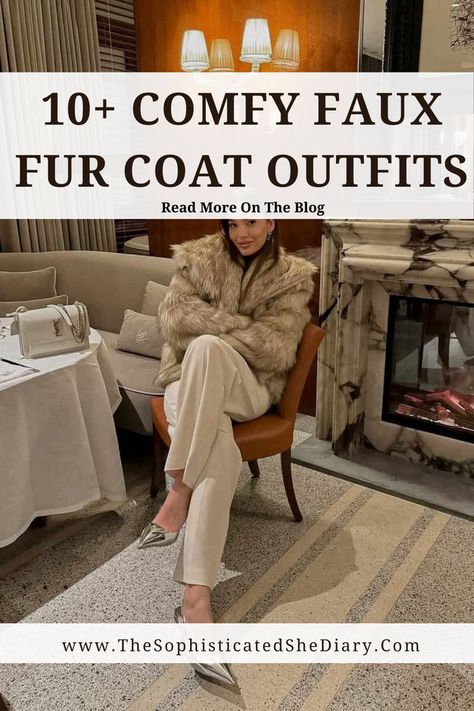 A fashionable woman wearing a faux fur coat styled with a chic winter outfit, showcasing trendy ways to elevate your winter wardrobe. Fur Coat Outfit Winter, Fur Coat Outfits, Chic Winter Fashion, Faux Fur Coats Outfit, Winter Style Guide, Fur Coat Outfit, Chic Winter Style, Layering Ideas, Warm Coats