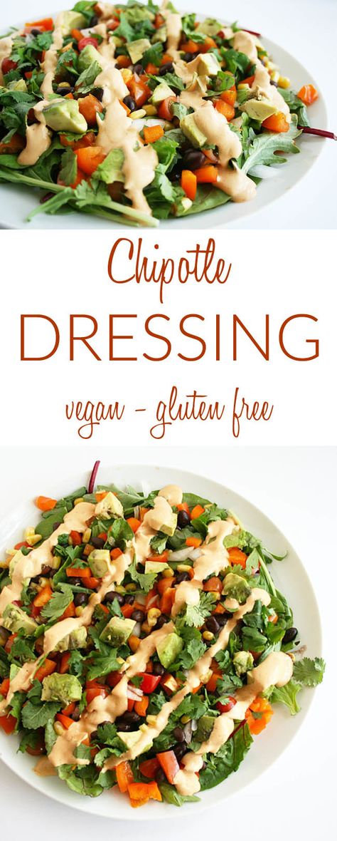 Cashew Dressing Vegan, Vegan Chipotle Dressing, Vegan Southwest Dressing, Vegan Southwest Salad, Chipotle Salad Dressing, Southwest Salad Recipe, Creamy Chipotle Dressing, Chipotle Dressing, Vegan Sauce Recipes