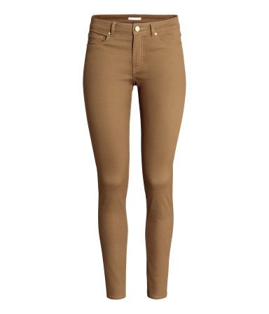 Product Detail | H&M US H&m Trousers, Jeans Heels Outfit, Blue Cargo Pants, Outing Outfit, Jeans Outfit Women, Ripped Pants, Nylon Leggings, Brown Trousers, Beige Pants