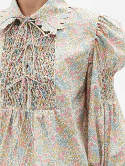 Liberty Fabric Dress, Elegant Silk Dresses, Horror Vacui, Hand Smocked Dress, Cute Pajama Sets, Smock Blouse, Balloon Sleeve Dress, Tweed Dress, Evening Dresses Elegant