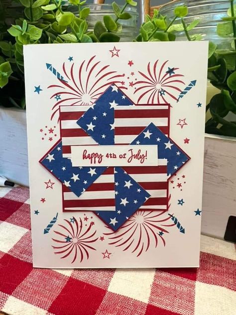 Stamping Up 4th Of July Cards, Patriotic Greeting Cards, July 4th Cards Handmade, Patriotic Cards Handmade, 4th Of July Cards Handmade, Veterans Cards, Patriotic Christmas Cards, 4th Of July Cards, Independence Day Card