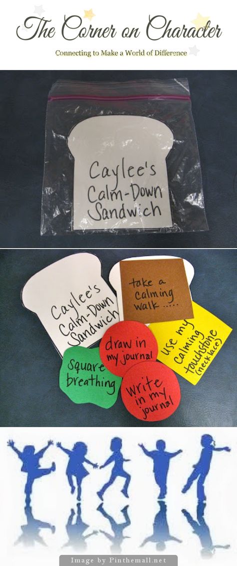 Strategy Sandwiches - Today I'm excited about sandwiches! Not real sandwiches, I'm excited about the strategy sandwich. I made a Calm Down sandwich for a student, who comes at lunch to practice calm-down strategies. The ingredients represent the things that we've talked about trying when the worries start to overwhelm. We put it in a zipper sandwich bag and she tucked it in her lunch kit. Social Skills Classroom Decor, Special Education Activities Middle School, Social Emotional Centers, Emotionally Disturbed Classroom, Sel Activities For Kindergarten, Emotion Regulation Activities For Kids, Self Regulation Activities For Kids, Coping Activities, Emotional Regulation Activities For Kids