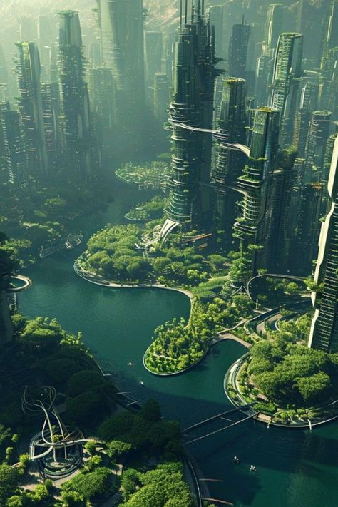 Floating Mountains, Egypt Concept Art, Earth City, Sci Fi City, Sci Fi Models, Urban Nature, Brand Strategist, Pretty Landscapes, Fantasy City