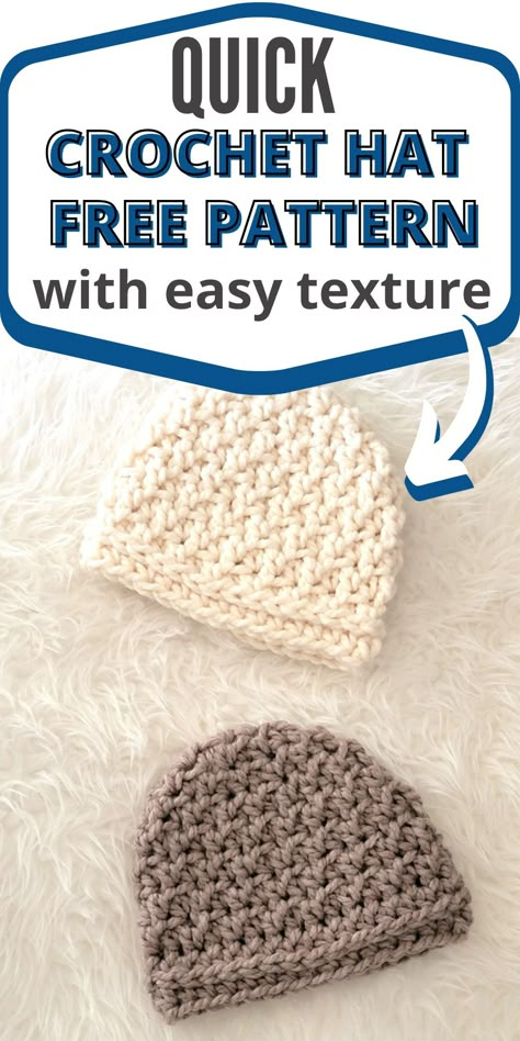 Crochet Easy Hat Bulky Free Pattern, Crochet Beanie Baby Hat, Free Crochet Chunky Hat Pattern, Free Crochet Baby Hats Patterns, Crochet Beanie Hat Pattern, Free Baby Crochet Hat Patterns, Premie Crochet Hat Pattern Free, Crochet Baby Caps Free Pattern, Crotchet Beanies Pattern Free