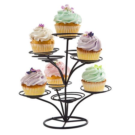 Mia Cupcake Tree in Black Ferris Wheel Cupcake Holder, Porta Cupcakes, Cupcake Accessories, Black Cupcakes, Cupcake Tree, Small Cupcakes, Event Centerpiece, Cupcake Shops, Cupcake Holder