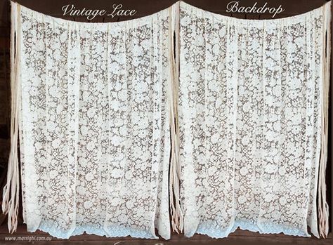 Country Wedding Backdrops | Hire Vintage Country Wedding Lace Backdrops Lace Backdrop Wedding, Vintage Wedding Backdrop, Lace Backdrop, Vintage Country Wedding, Lace Backdrops, Tablecloth Backdrop, Vintage Backdrop, Vintage Country Weddings, Mumbo Jumbo